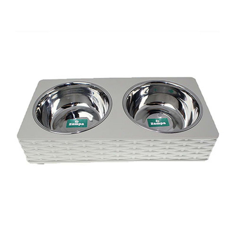 Zampa M Kare Hasır İkili Mama-Su Kabı | İkili Mama Ve Su Kabı Zampa M Kare Hasır İkili Mama-Su Kabı | İkili Mama Ve Su Kabı