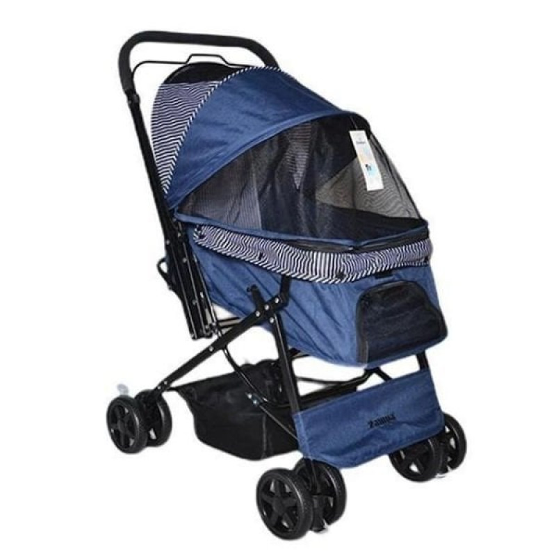 Zampa Nova Kedi ve Köpek Arabası Lacivert 52x76.5x95 Cm | Köpek Taşıma Çantası Ve Kafes Zampa Nova Kedi ve Köpek Arabası Lacivert 52x76.5x95 Cm | Köpek Taşıma Çantası Ve Kafes