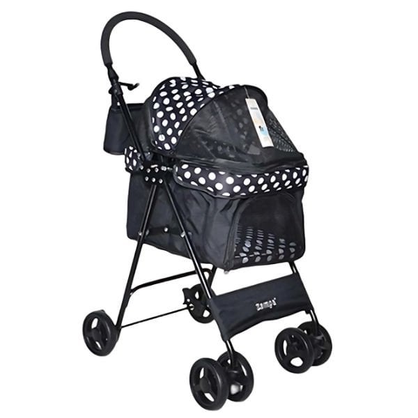 Zampa Perez Kedi ve Köpek Arabası Siyah 42x63x89 Cm | Köpek Taşıma Çantası Ve Kafes