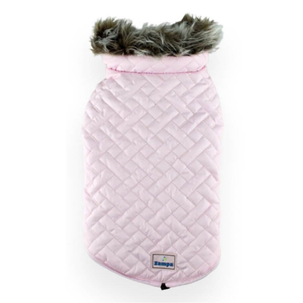 Zampa XL Supreme Yakalı Kürklü Mont Pembe | Köpek Kıyafeti