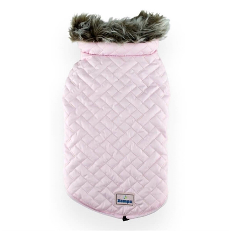 Zampa XL Supreme Yakalı Kürklü Mont Pembe | Köpek Kıyafeti Zampa XL Supreme Yakalı Kürklü Mont Pembe | Köpek Kıyafeti