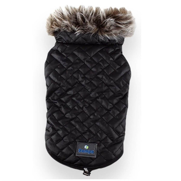 Zampa XL Supreme Yakalı Kürklü Mont Siyah | Köpek Kıyafeti