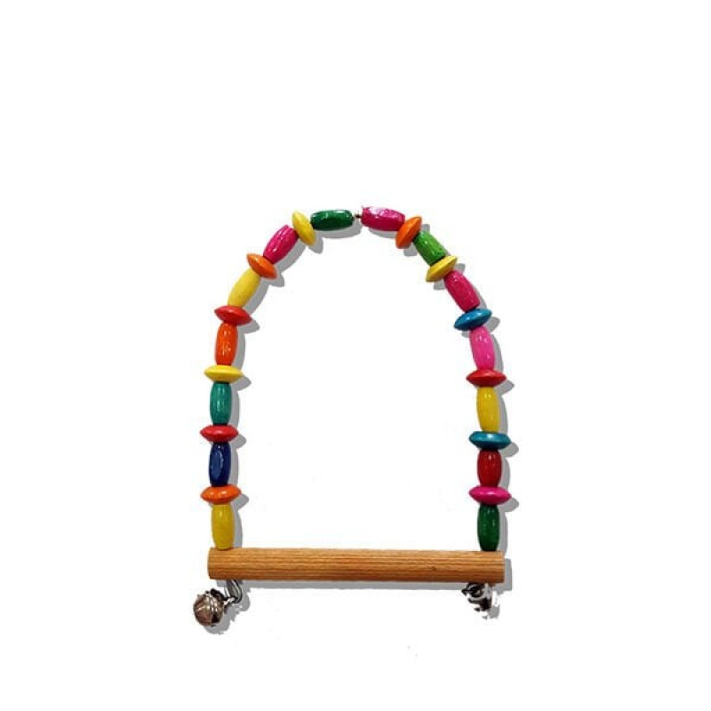 Euro Bird Boncuklu Oval Salıncak Renkli | Kuş Salıncağı