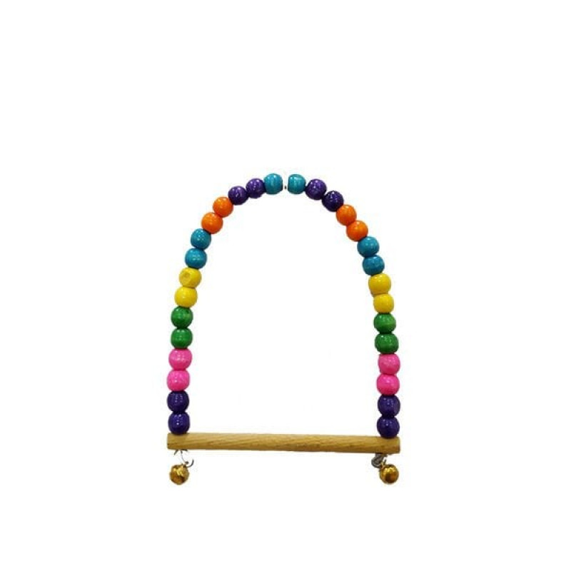 Euro Bird Oval Boncuklu Salıncak Renkli | Kuş Salıncağı