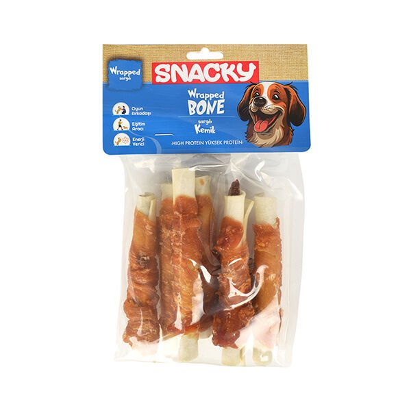 Snacky 168 Gr Wrapped Bone Tavuk ve Ciğer | Köpek Kemik Ödül Maması