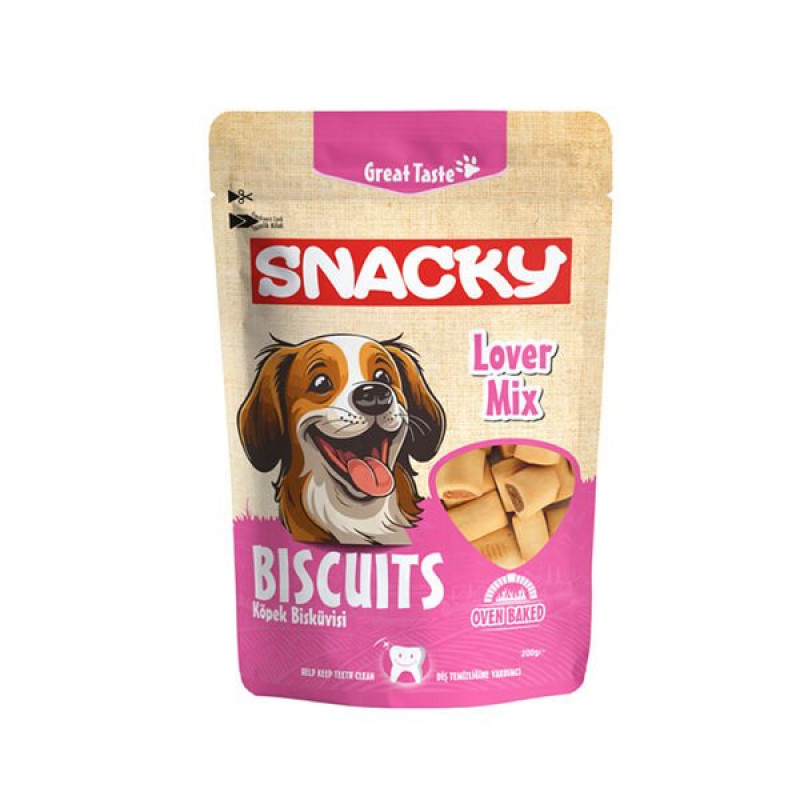 Snacky 200 Gr Lover Mix Biscuits | Köpek Atıştırmalık Ödül Maması Snacky 200 Gr Lover Mix Biscuits | Köpek Atıştırmalık Ödül Maması