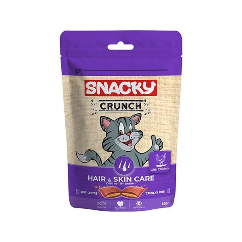 Snacky 60 Gr Crunch Hair & Skin Care | Kedi Bisküvi Ödül Maması Snacky 60 Gr Crunch Hair & Skin Care | Kedi Bisküvi Ödül Maması