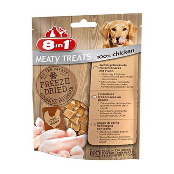 8in1 Meaty Treats Freeze Dried Chicken 50 Gr | Kurutulmuş Köpek Ödül Maması