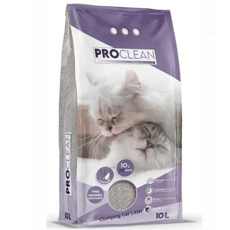 Proclean 10 Lt Lavanta Kokulu İnce Taneli Bentonit Topaklanan Kedi Kumu | Doğal Kedi Kumu Proclean 10 Lt Lavanta Kokulu İnce Taneli Bentonit Topaklanan Kedi Kumu | Doğal Kedi Kumu