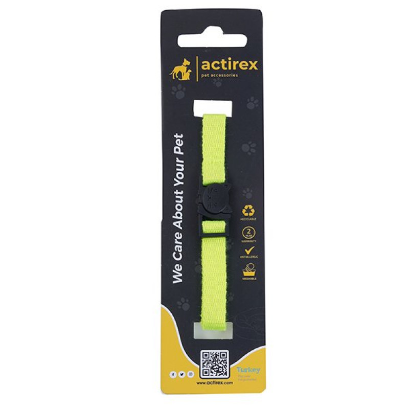 Actirex 1x30 Cm Neon Boyun Tasması Sarı | Kedi Boyun Tasması Actirex 1x30 Cm Neon Boyun Tasması Sarı | Kedi Boyun Tasması