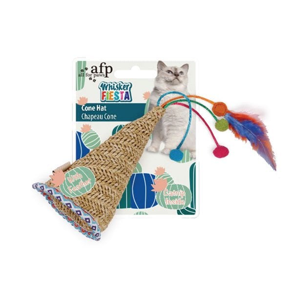 Afp Whisker Fiesta Tüylü Hasır Koni Şapka | Peluş Kedi Oyuncağı