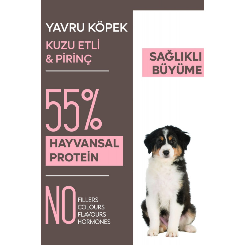 Animal World Puppy 15 Kg Kuzu Etli ve Pirinçli Yavru Köpek Maması