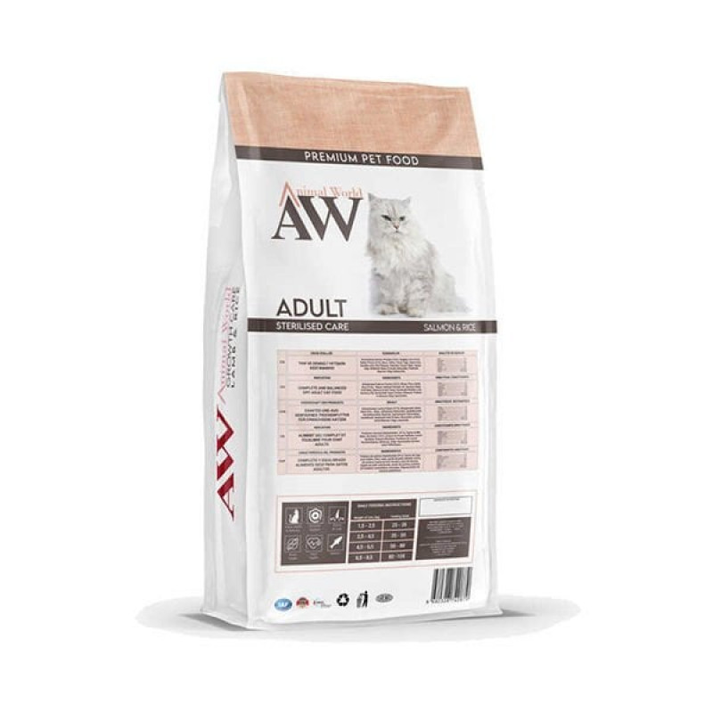 Animal World Sterilised Somonlu 15 Kg Kısırlaştırılmış Kedi Maması