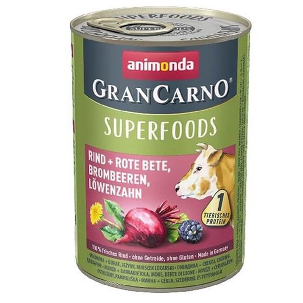 Animonda 400 Gr Gran Carno Superfood Sığır+Pancar, Böğürtlen, Karahindiba | Yetişkin Kedi Maması