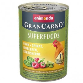 400 Gr Gran Carno Superfood Tavuk + Ispanak, Ahududu, Kabak Çekirdeği | Yetişkin Köpek Konserve Maması 400 Gr Gran Carno Superfood Tavuk + Ispanak, Ahududu, Kabak Çekirdeği | Yetişkin Köpek Konserve Maması