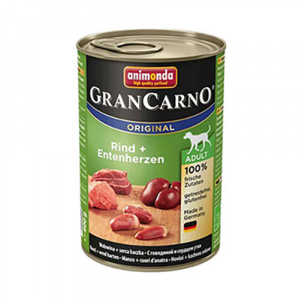 Animonda 6 Adet Gran Carno Adult Sığır Eti + Ördek Kalbi 400 Gr | Yetişkin Köpek Konserve Maması