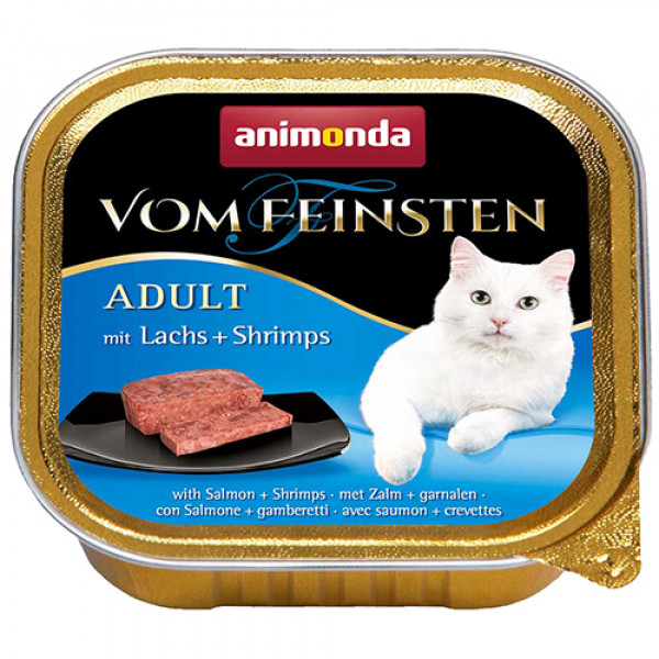 Animonda 6 Adet Vom Feinsten Adult Somonlu + Karidesli 100gr | Yetişkin Kedi Maması