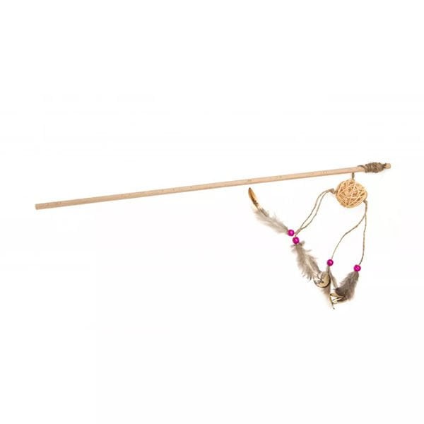 Aquael 50 Cm Tüylü Ahşap Olta | Kedi Oltası