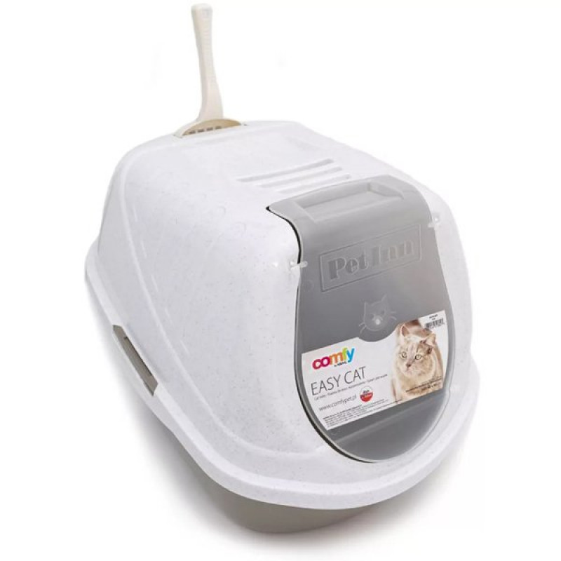 Aquael Comfy 54x40x40h Cm Filtreli Kapalı Tuvalet Beyaz | Karbon Filtreli Kedi Tuvaleti