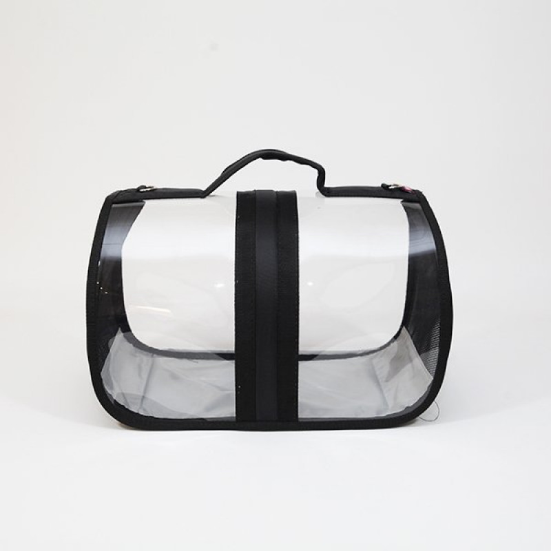 Bacco Milano Şeffaf Taşıma Çantası Siyah | Köpek Taşıma Çantası Ve Kafes