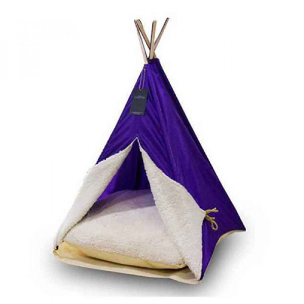 Bedspet 60x60x80 cm Büyük Kedi-Köpek Çadırı Mor | Köpek Çadırı