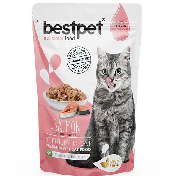 BestPet 85 Gr Sterilised Jelly Pouch Somonlu 