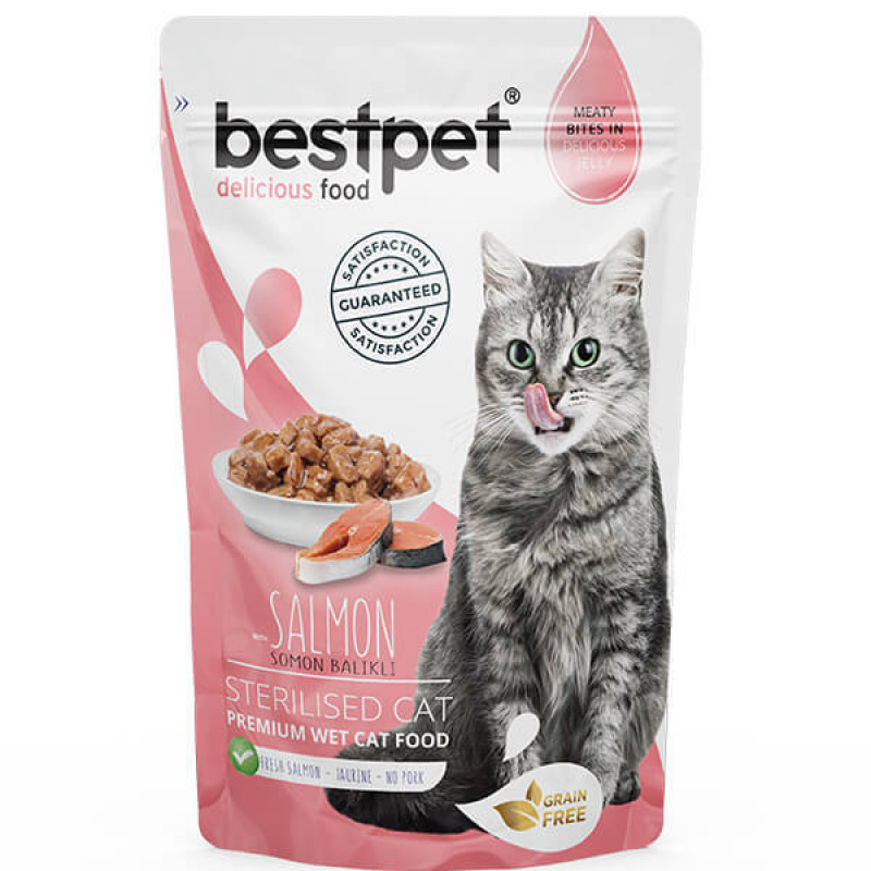 BestPet 85 Gr Sterilised Jelly Pouch Somonlu BestPet 85 Gr Sterilised Jelly Pouch Somonlu