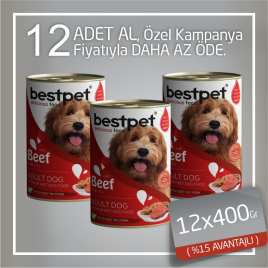 Bestpet 12x400 Gr Sığır Etli Jöleli Yetişkin | Yetişkin Köpek Konserve Maması Bestpet 12x400 Gr Sığır Etli Jöleli Yetişkin | Yetişkin Köpek Konserve Maması