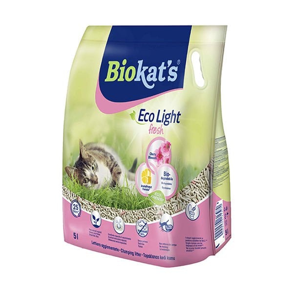 Biokats 5 Lt Eco Light Fresh Kiraz Çiceği Pelet | Doğal Kedi Kumu