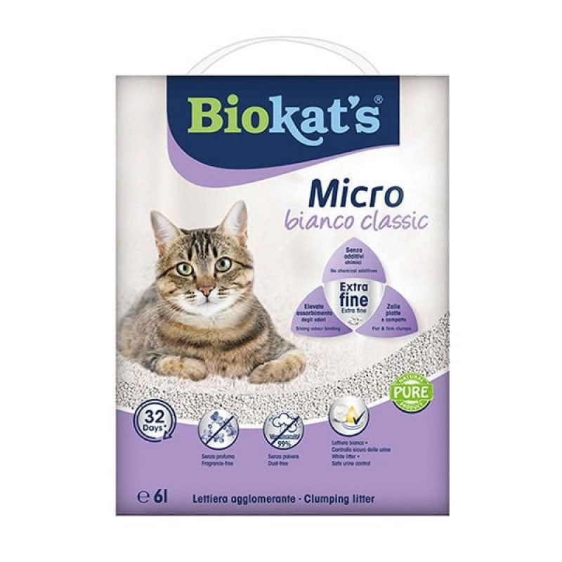 Biokats 6 Lt Micro Bianco Classic | Doğal Kedi Kumu Biokats 6 Lt Micro Bianco Classic | Doğal Kedi Kumu