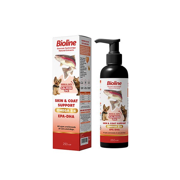 Bioline 250 Ml Deri ve Tüy Desteği Somon Yağı | Köpek Vitamini