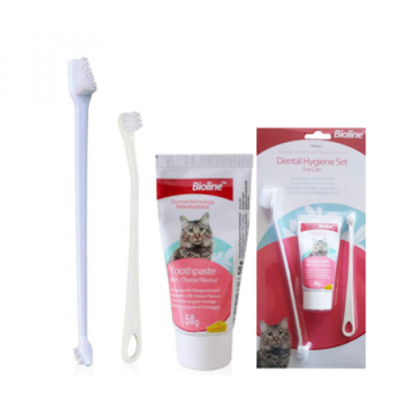 Bioline Peynir Aromalı Kedi Ağız Bakım Seti | Kedi Ağız Bakım Ürünü