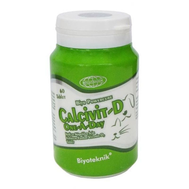 Biyoteknik 60'lı Calcivit-D One A Day | Köpek Eklem Ve Kas Destek Vitamini Biyoteknik 60'lı Calcivit-D One A Day | Köpek Eklem Ve Kas Destek Vitamini