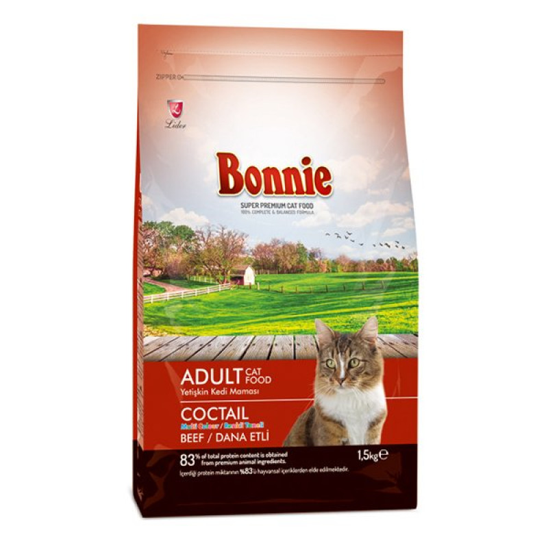 Bonnie 1,5 Kg Biftekli Multicolor Yetişkin | Yetişkin Kuru Kedi Maması Bonnie 1,5 Kg Biftekli Multicolor Yetişkin | Yetişkin Kuru Kedi Maması