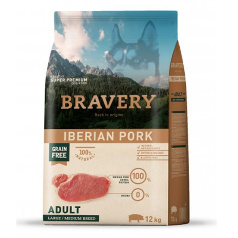 Bravery 12 Kg Orta ve Büyük Irk Domuzlu Tahılsız Yetişkin | Tahılsız Köpek Kuru Maması Bravery 12 Kg Orta ve Büyük Irk Domuzlu Tahılsız Yetişkin | Tahılsız Köpek Kuru Maması