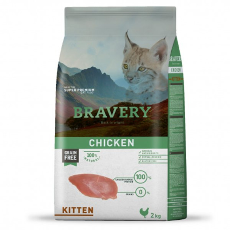 Bravery 2 Kg Kitten Tavuklu Tahılsız Yavru | Yavru Kedi Kuru Maması Bravery 2 Kg Kitten Tavuklu Tahılsız Yavru | Yavru Kedi Kuru Maması