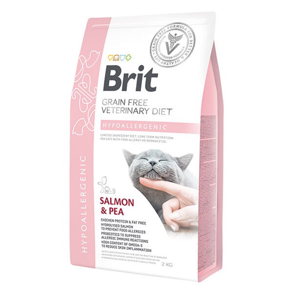 Brit 2 Kg Grain Free Veterinary Diet Hipoalerjenik Somon ve Bezelye | Hassas Tüylü Köpek Maması