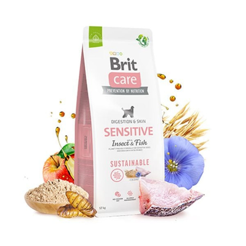 Brit Care 12 Kg Sustainable Sensitive Balıklı ve Böcek Proteinli Yetişkin Maması | Yetişkin Köpek Kuru Maması
