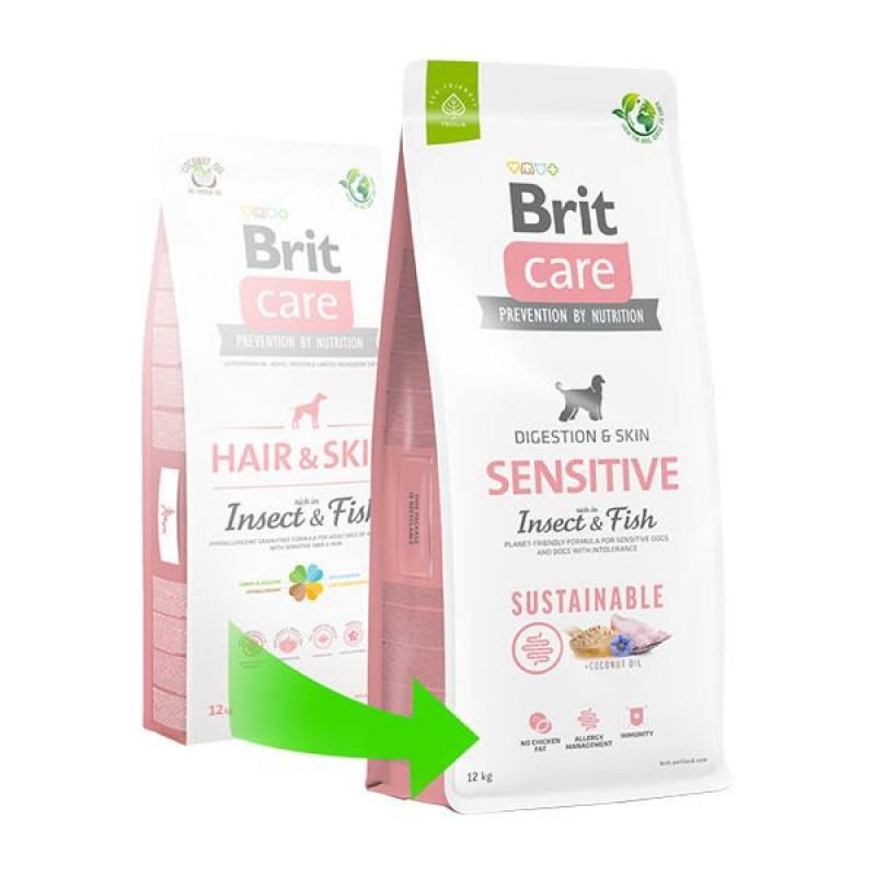 Brit Care 12 Kg Sustainable Sensitive Balıklı ve Böcek Proteinli Yetişkin Maması | Yetişkin Köpek Kuru Maması