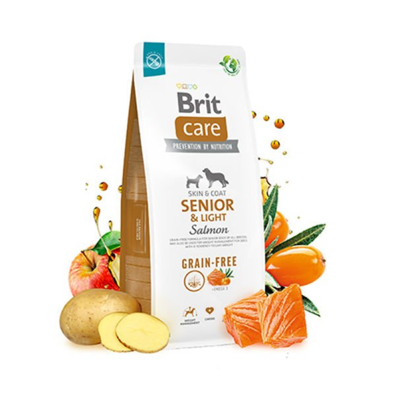 Brit Care 3 Kg Grain-Free Senior Light Somon ve Patates | Yaşlı Köpek Kuru Maması