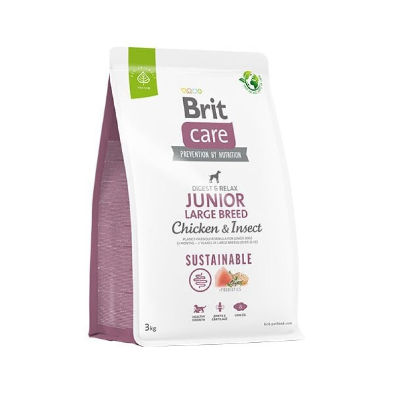 Brit Care 3 Kg Sustainable Junior Large Breed Tavuk ve Böcek | Köpek Özel Kuru Mama Brit Care 3 Kg Sustainable Junior Large Breed Tavuk ve Böcek | Köpek Özel Kuru Mama
