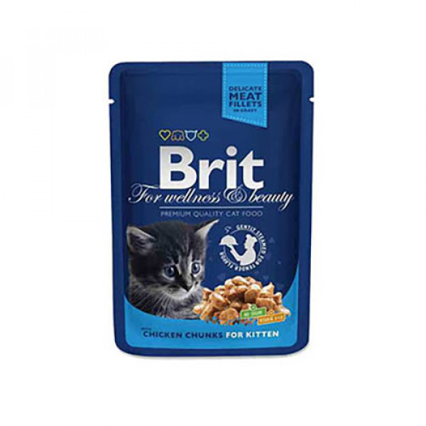 Brit Premium 6 Adet Cat Pouches Chicken Chunks for Kitten 00 Gr | Yavru Kedi Maması