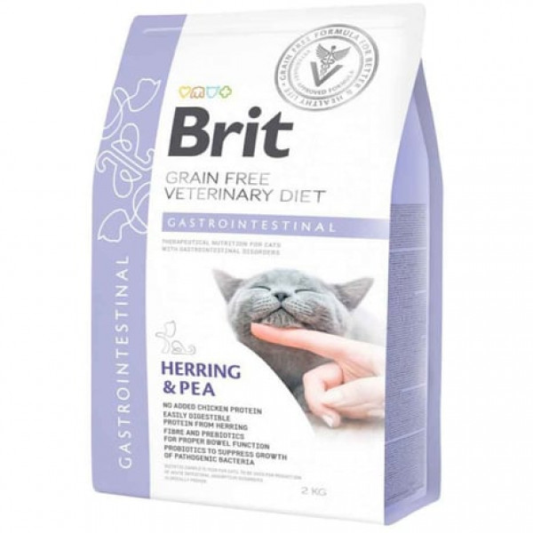 Brit 2 Kg Veterinary Diet Tahılsız Gastrointestinal Ringa ve Bezelye | Yetişkin Kuru Kedi Maması