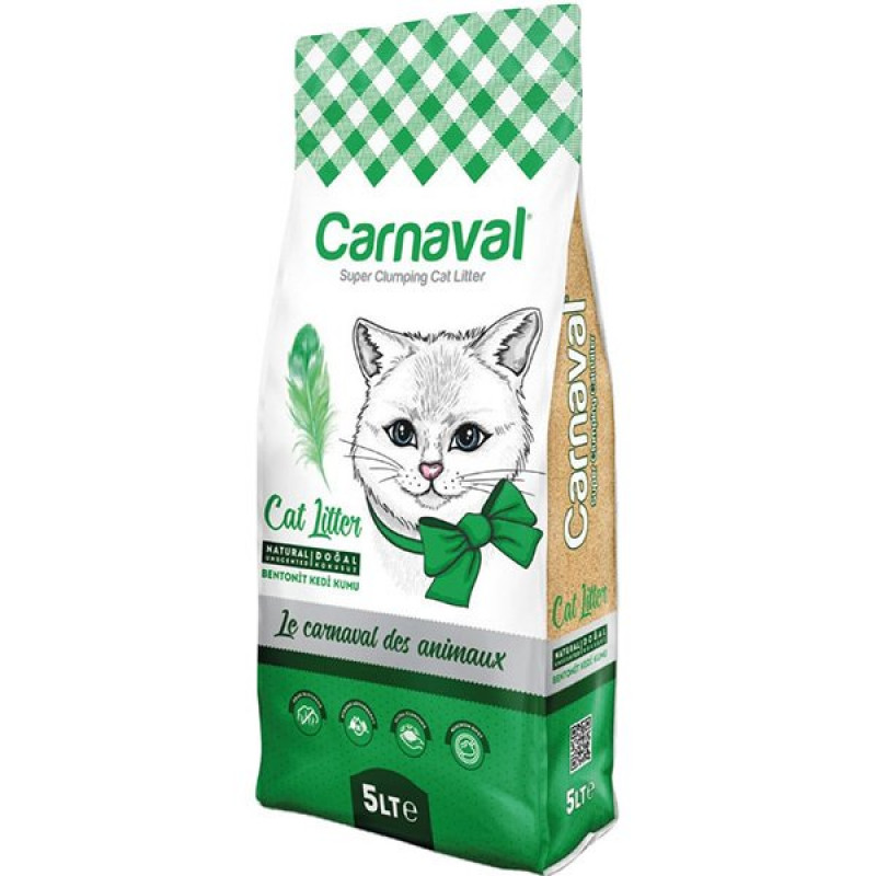 Carnaval 5 Lt Kokusuz Topaklanan Bentonit Kum İnce | Granül Kedi Kumu Carnaval 5 Lt Kokusuz Topaklanan Bentonit Kum İnce | Granül Kedi Kumu