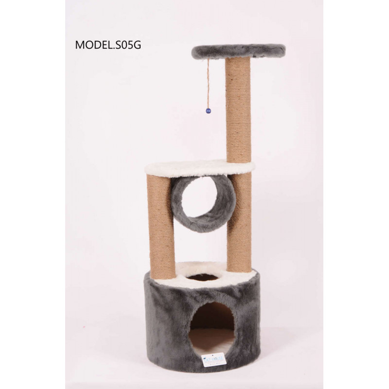 Cat Hause 112 Cm Yuvalı Katlı Kedi Tırmalama Gri | Kedi Evi Cat Hause 112 Cm Yuvalı Katlı Kedi Tırmalama Gri | Kedi Evi