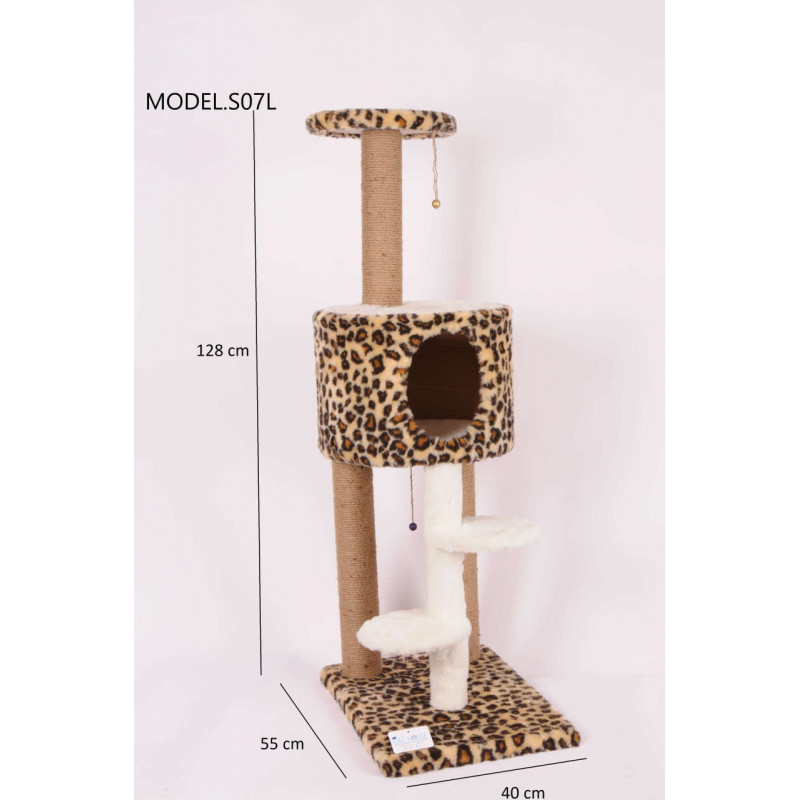 Cat Hause 128 Cm Üst Oval Merdivenli Kedi Tırmalama Leopar | Tırmalama Tahtalı Kedi Evi Cat Hause 128 Cm Üst Oval Merdivenli Kedi Tırmalama Leopar | Tırmalama Tahtalı Kedi Evi