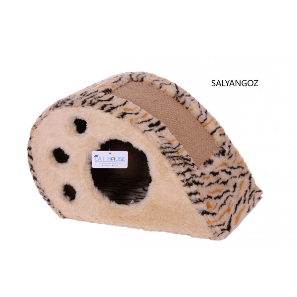 Cat Hause 30 Cm Salyangoz Kedi Tırmalama Leopar | Tırmalama Tahtalı Kedi Evi
