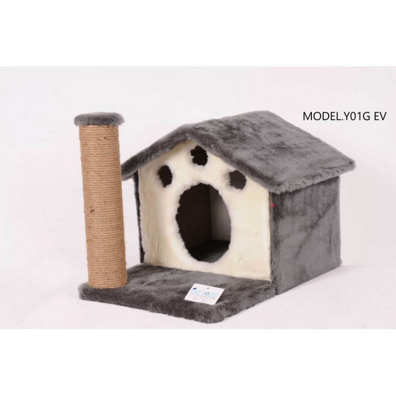 Cat Hause 45 Cm Ev Yuvalı Kedi Tırmalama Gri | Tırmalama Tahtalı Kedi Evi Cat Hause 45 Cm Ev Yuvalı Kedi Tırmalama Gri | Tırmalama Tahtalı Kedi Evi