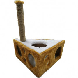 67 Cm Peynir Kedi Tırmalama Kahve | Platformlu Kedi Tırmalama Tahtası