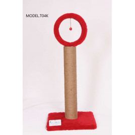 76 Cm Çemberli Kedi Tırmalama Kırmızı | Çubuk Kedi Tırmalama Tahtası